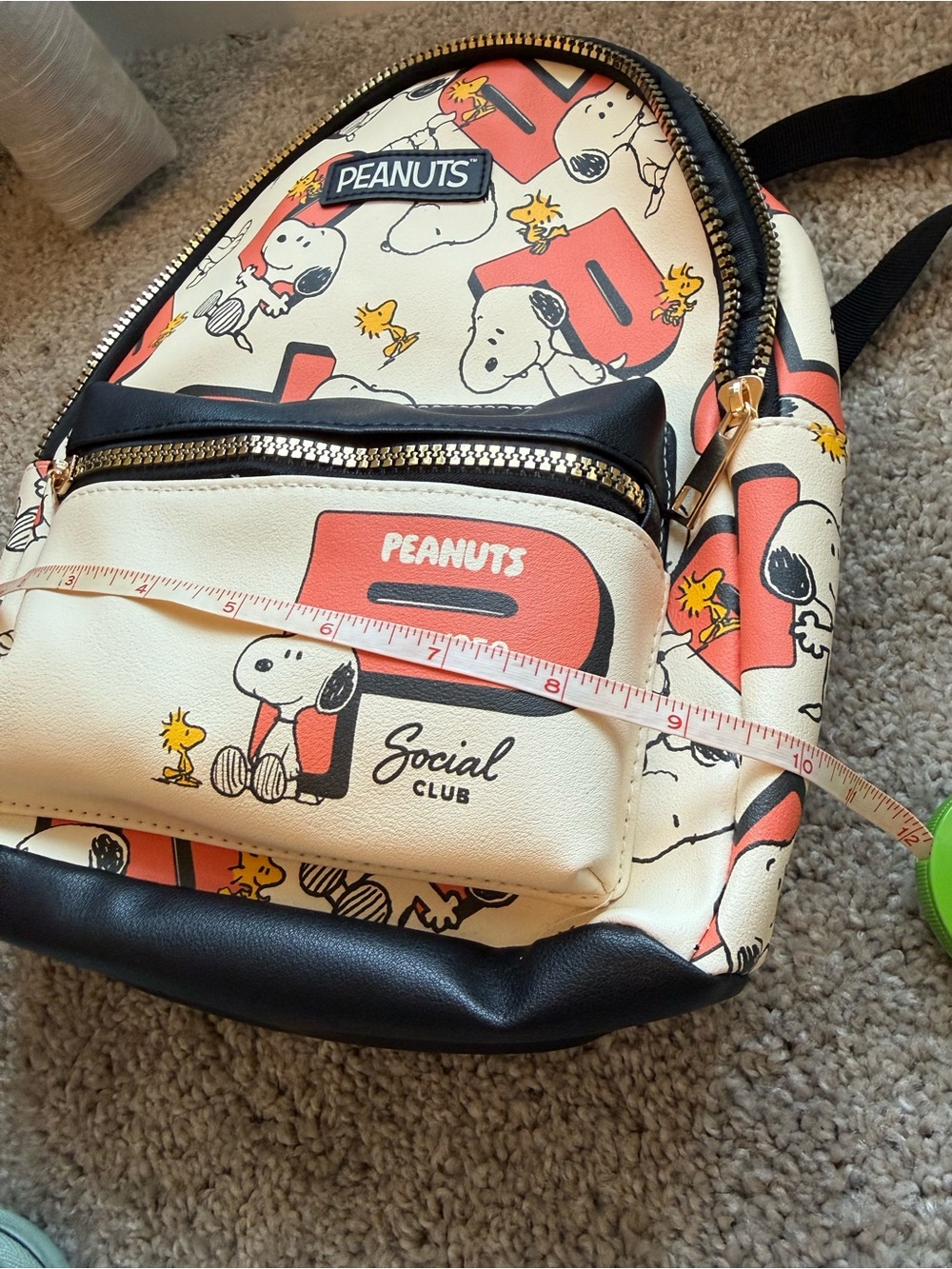 Peanuts Beige, Red & Black Snoopy Print Mini Backpack with Matching Accessories - Picture 3 of 5